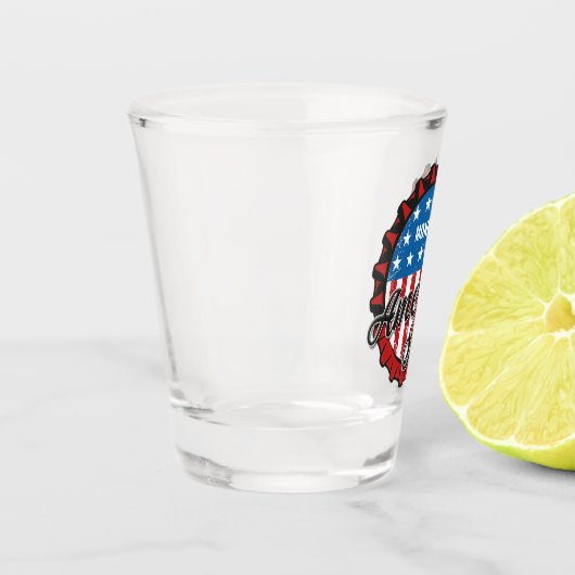 Persoonlijke NAAM Patriottic USA Flag American Bar Shot Glas (Links)
