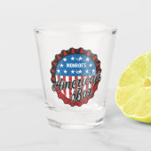 Persoonlijke NAAM Patriottic USA Flag American Bar Shot Glas (Voorkant)