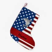 Persoonlijke naam Patriottische haai Kleine Kerstsok (Voorkant (Hangend))