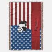 Persoonlijke naam Patriottische panda Deken (Voorkant Verticaal)