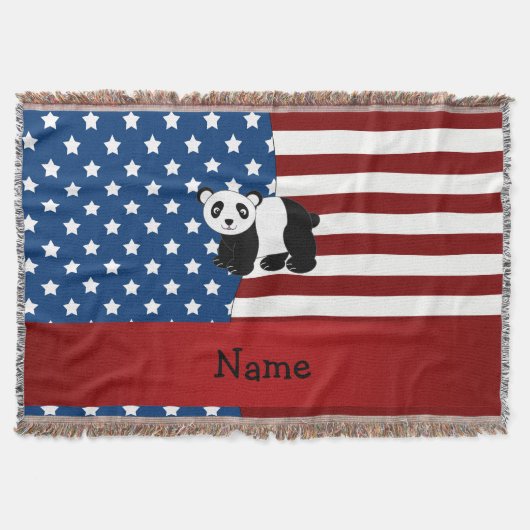 Persoonlijke naam Patriottische panda Deken (Voorkant)