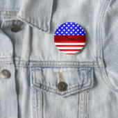 Persoonlijke naam patriottische strepen ronde button 5,7 cm (In situ)