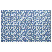 Persoonlijke naam Ped Dog Paw Print Blue Pattern Stof (Yard (91,4 cm))