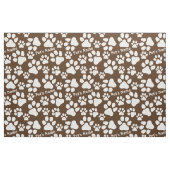 Persoonlijke naam Ped Dog Paw Print Brown Pattern Stof (Fat Quarter)
