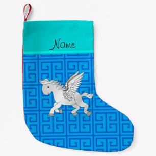 Persoonlijke naam pegasus blue griek key kleine kerstsok
