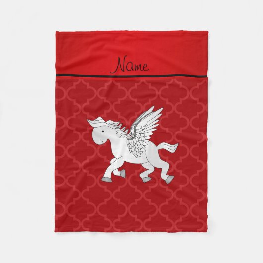 Persoonlijke naam pegasus red moroccan fleece deken (Voorkant)