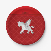 Persoonlijke naam pegasus red moroccan papieren bordje (Voorkant)