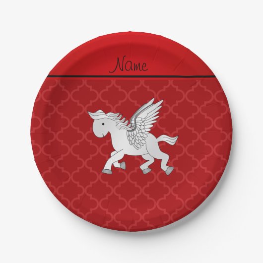 Persoonlijke naam pegasus red moroccan papieren bordje (Voorkant)