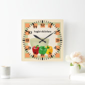 Persoonlijke naam Pepper Veggie Bowl Kitchen Clock Vierkante Klok (Huis)