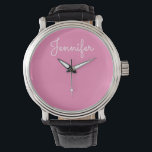 persoonlijke naam, Persoonlijke naam Horloge<br><div class="desc">persoonlijke naam,  Persoonlijke naam,  monogram,  Jennifer,  kalligrafische namen,  initialen,  verjaardagscadeaus</div>