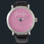 persoonlijke naam, Persoonlijke naam Horloge<br><div class="desc">persoonlijke naam, Persoonlijke naam, monogram, Jennifer, kalligrafische namen, initialen, verjaardagscadeaus</div>
