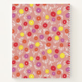 Persoonlijke naam perzik bloemmotief notitieboek (Achterkant)