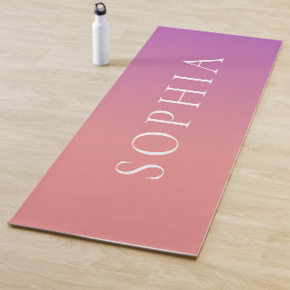 Persoonlijke naam perzik paarse ombre yogamat