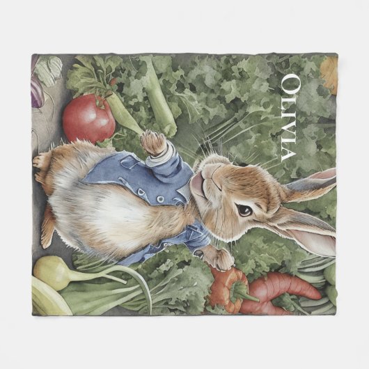 Persoonlijke naam Peter Rabbit Fleece Deken (Voorkant (Horizontaal))
