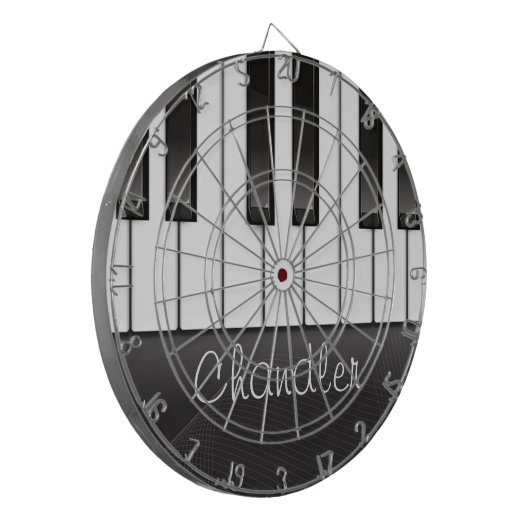 Persoonlijke naam Pianist Piano Keys Music Teacher Dartbord (Voorkant Links)