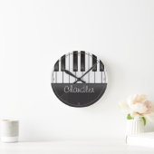 Persoonlijke naam Pianist Piano Keys Music Teacher Ronde Klok (Huis)