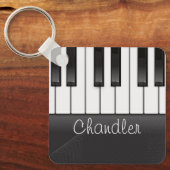 Persoonlijke naam Pianist Piano Keys Music Teacher Sleutelhanger (Voorkant)