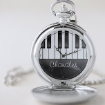 Persoonlijke naam Pianist Piano Keys Music Teacher Zakhorloge<br><div class="desc">Pas dit echt unieke, één-van-een-soort de Pianist van de Douane of Piano de Gift van de Schrijver van de Muziek van de Muziek aan. Perfecte aanvulling op uw muziek met de titel Decor! Aangepast met jouw naam of aangepaste tekst! Perfect geschenk voor die speciale persoon in je leven. Pianoleraar -...</div>