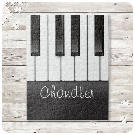 Persoonlijke NAAM Pianist Piano Toetsen Muzieklera Legpuzzel