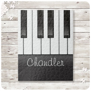Persoonlijke NAAM Pianist Piano Toetsen Muzieklera Legpuzzel