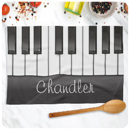 Persoonlijke NAAM Pianist Piano Toetsen Muzieklera Theedoek