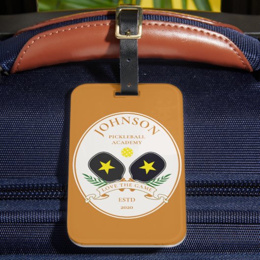 Persoonlijke naam Pickleball Logo Bagagelabel (Voorkant Insitu 2)