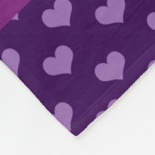 Persoonlijke naam pinguïn paars harten fleece deken (Hoek)