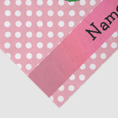 Persoonlijke naam pink polka stips tissuepapier (Detail)