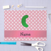 Persoonlijke naam pink polka stips tissuepapier (Craft)