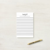 Persoonlijke naam post-it-notities met lijnen post-it® notes (Op bureau)