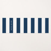 Persoonlijke naam Preppy Navy Blue & White Stripes Yogamat (Voorkant (horizontaal))