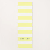 Persoonlijke naam Preppy Yellow & White Stripes Yogamat (Voorkant)