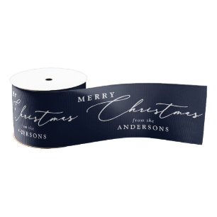 Persoonlijke Naam Prettig Kerstfeest Elegant Schri Grosgrain Lint