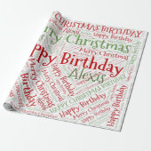 Persoonlijke naam Prettig kerstfeest Verjaardag Gr Cadeaupapier (Uitgerold)