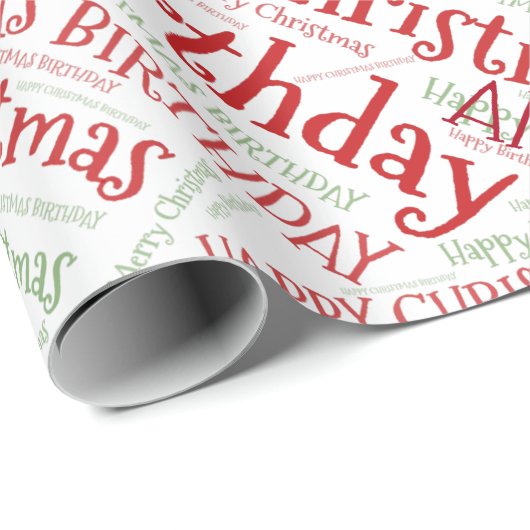 Persoonlijke naam Prettig kerstfeest Verjaardag Gr Cadeaupapier (Rol Hoek)