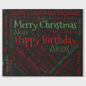 Persoonlijke Naam Prettig Kerstmis Verjaardag Grap Cadeaupapier (Vlak)