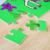 Persoonlijke naam Princess en Unicorn Fairytale Legpuzzel (Zijkant)