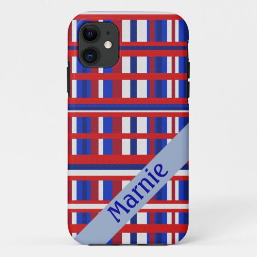 Persoonlijke naam Pset Patriot Red White en Blue Case-Mate iPhone Case (Achterkant)