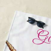 Persoonlijke naam Rainbow Unicorn Strandlaken (In situ)