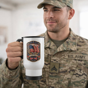 Persoonlijke naam rang Amerikaanse vlag Reisbeker