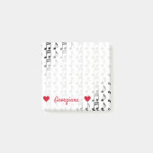Persoonlijke naam + raster van muzieknotities post-it® notes (Voorkant)