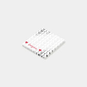 Persoonlijke naam + raster van muzieknotities post-it® notes (Schuin)