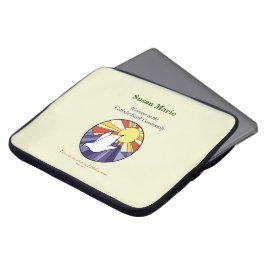 Persoonlijke naam, RCIA-duivenkring op geel Laptop Sleeve