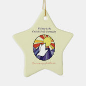 Persoonlijke naam, RCIA-ronde over geel Keramisch Ornament (Rechts)