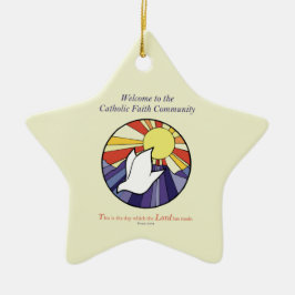 Persoonlijke naam, RCIA-ronde over geel Keramisch Ornament