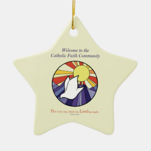 Persoonlijke naam, RCIA-ronde over geel Keramisch Ornament