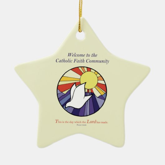 Persoonlijke naam, RCIA-ronde over geel Keramisch Ornament (Voorkant)