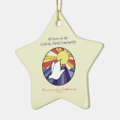 Persoonlijke naam, RCIA-ronde over geel Keramisch Ornament (Links)