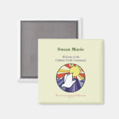 Persoonlijke naam, RCIA-ronde over geel Magneet (Voorkant / Achterkant)