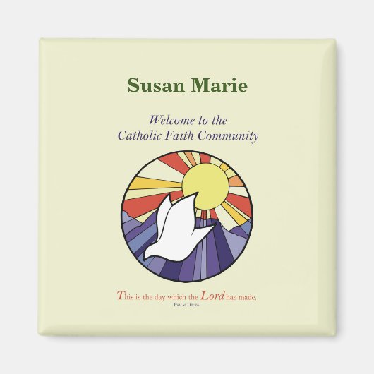 Persoonlijke naam, RCIA-ronde over geel Magneet (Voorkant)